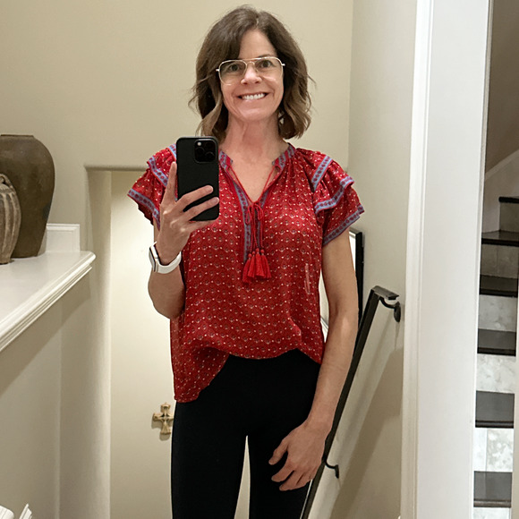 ULLA JOHNSON Silk Top in Scarlet 2|S - Picture 4 of 10